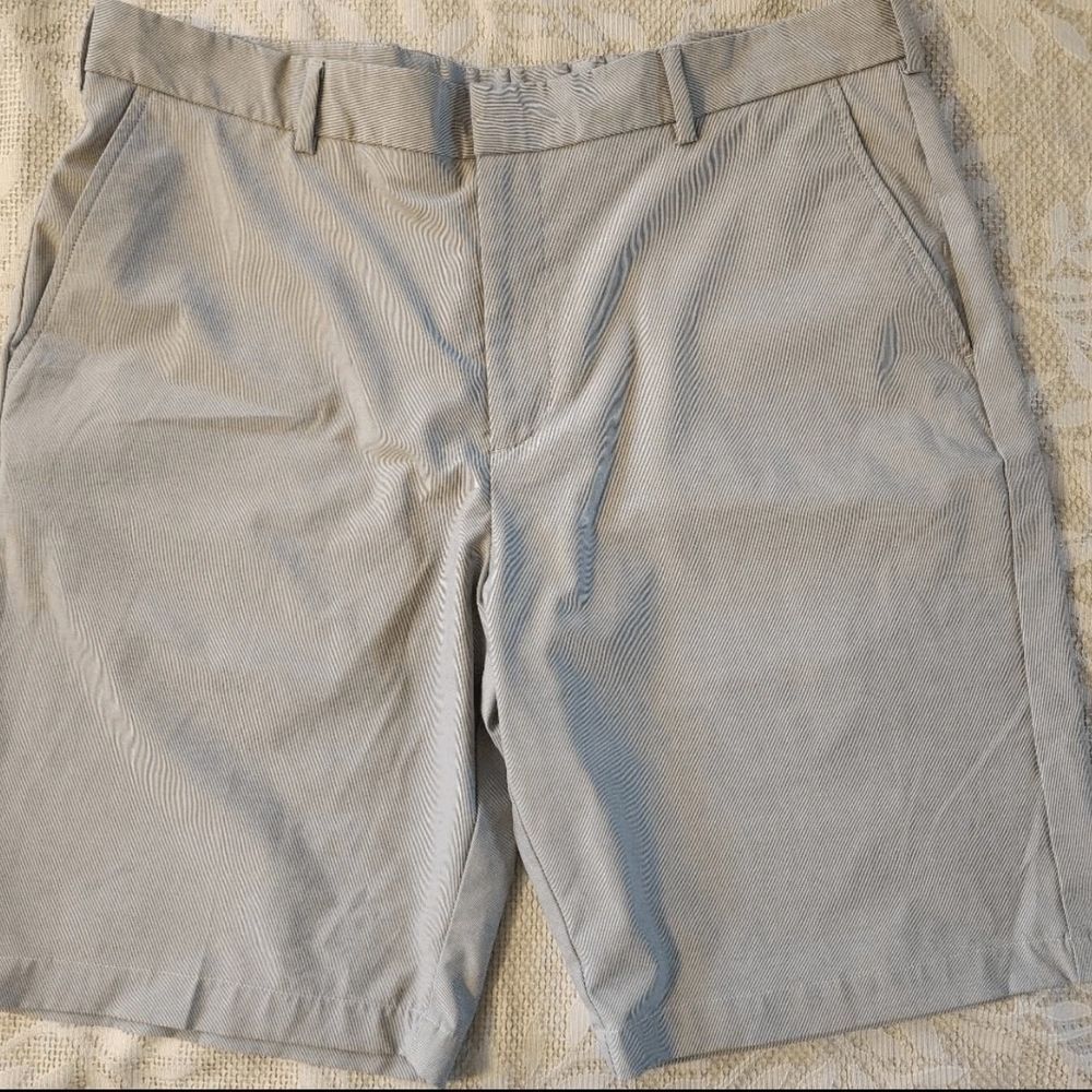 P25 Walter Hagen Essentials Micro Pin Stripe Men's casual golf shorts - Blue & W